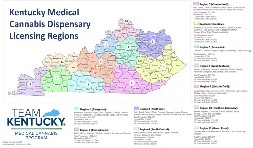 Kentucky Dispensary LIcense Regions